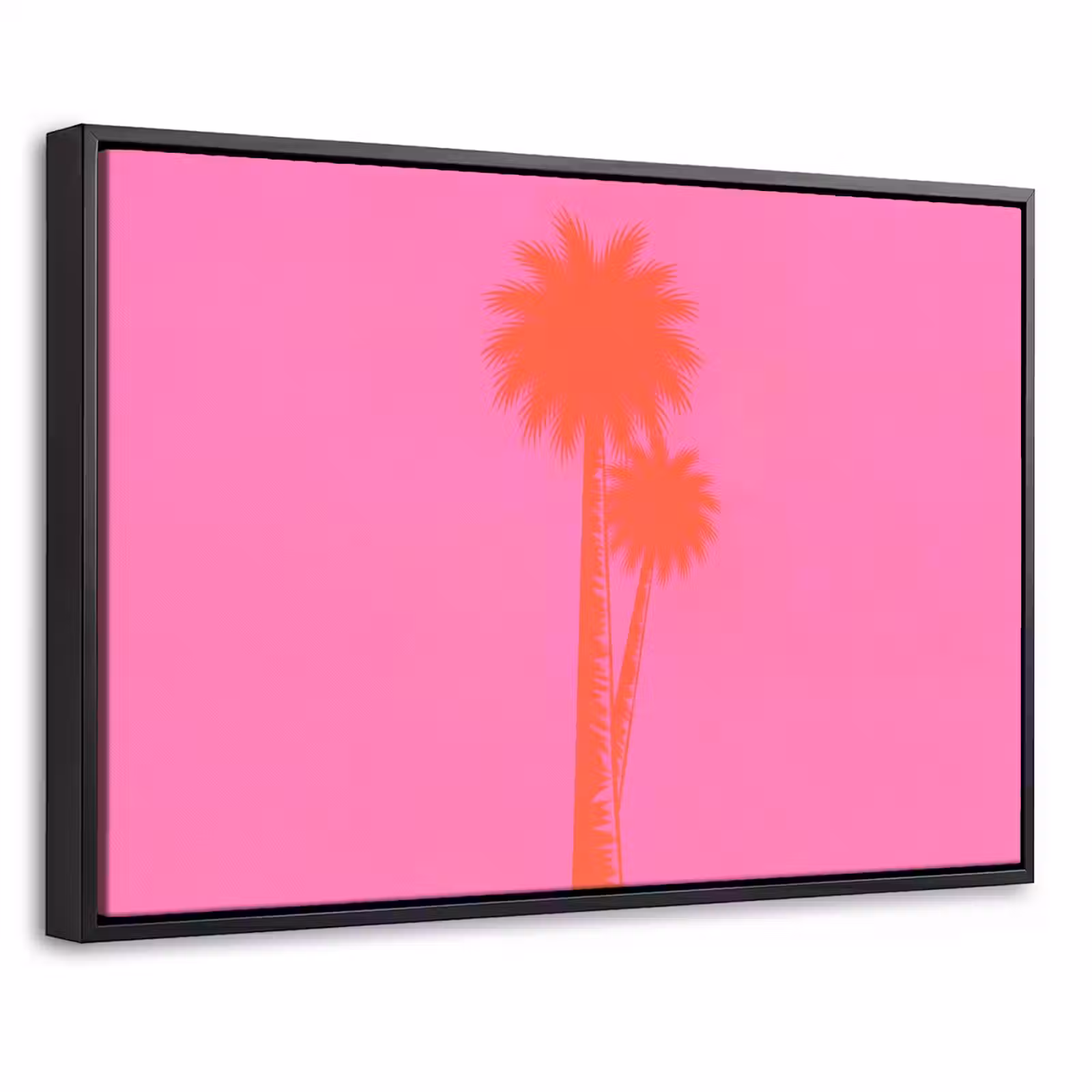 Canvas met lijst - Palmbomen - Modern - Roze — 1