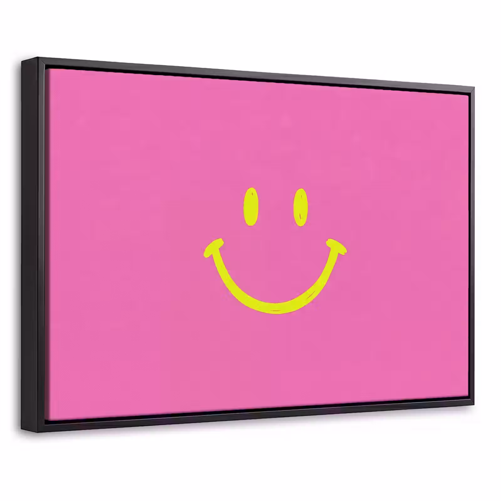 Canvas met lijst - Smiley - Vrolijk - Roze — 1