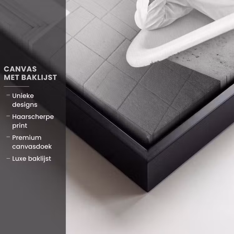 Canvas met lijst - Bad - Vrouw - Zwart - Wit — 5