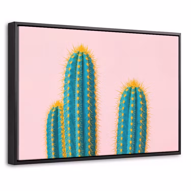 Canvas met lijst - Cactussen - Modern - Pastel — 1