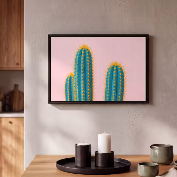 Canvas met lijst - Cactussen - Modern - Pastel — 2