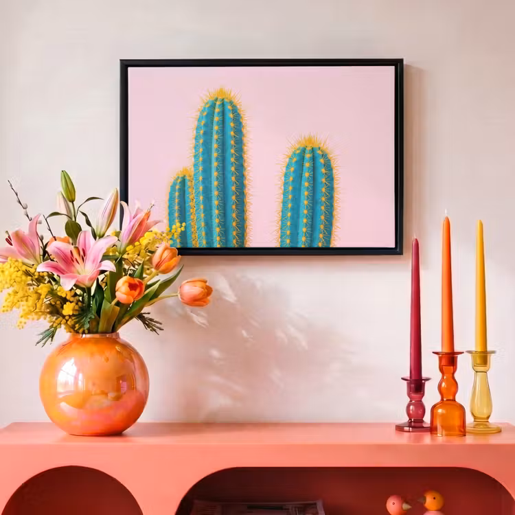Canvas met lijst - Cactussen - Modern - Pastel — 4