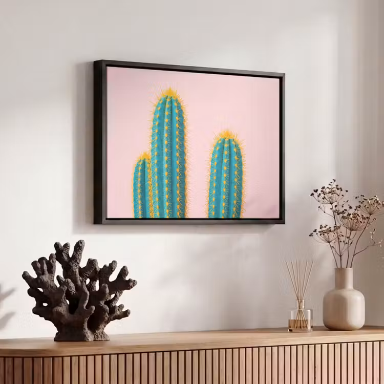 Canvas met lijst - Cactussen - Modern - Pastel — 6