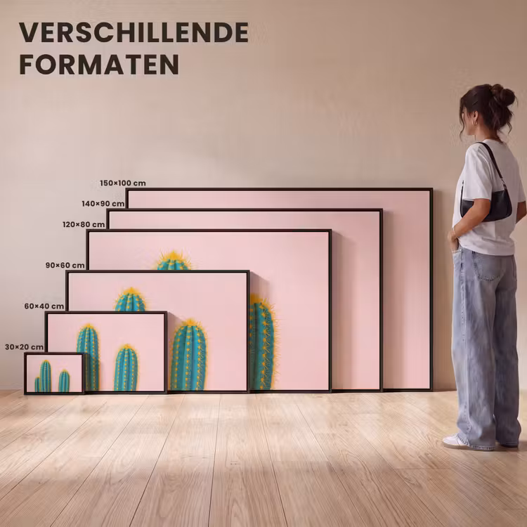 Canvas met lijst - Cactussen - Modern - Pastel — 7