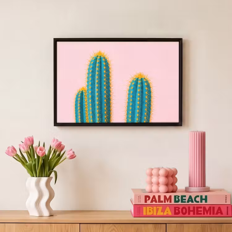 Canvas met lijst - Cactussen - Modern - Pastel — 8
