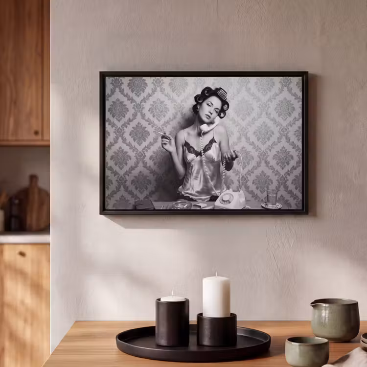 Canvas met lijst - Chic - Vrouw - Zwart - Wit — 2