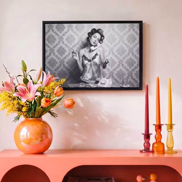 Canvas met lijst - Chic - Vrouw - Zwart - Wit — 4