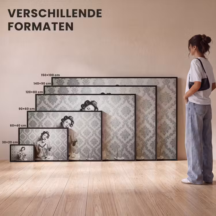 Canvas met lijst - Chic - Vrouw - Zwart - Wit — 7