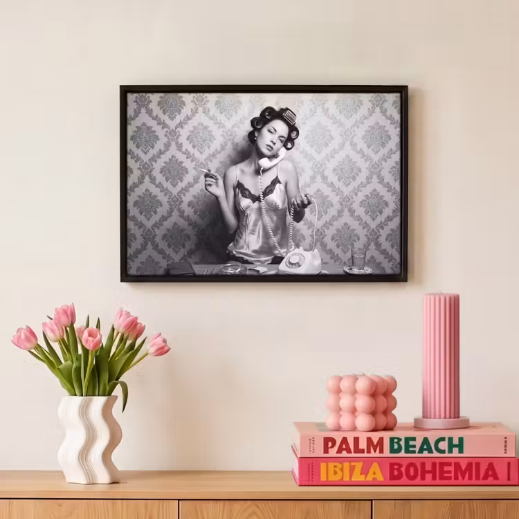 Canvas met lijst - Chic - Vrouw - Zwart - Wit — 8