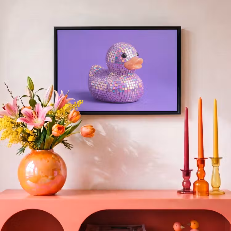 Canvas met lijst - Disco - Eend - Paars — 4