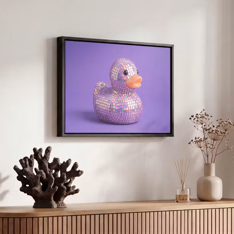 Canvas met lijst - Disco - Eend - Paars — 6