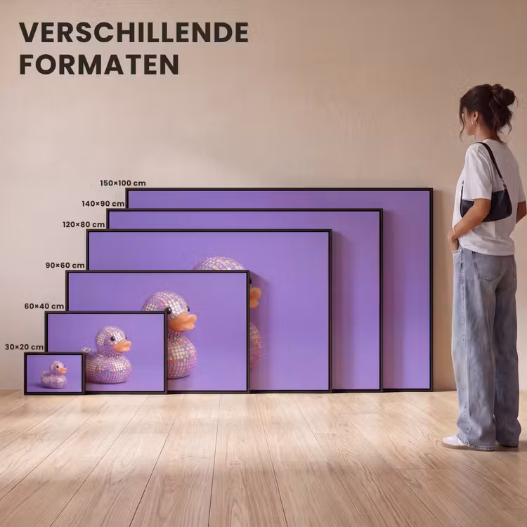 Canvas met lijst - Disco - Eend - Paars — 7