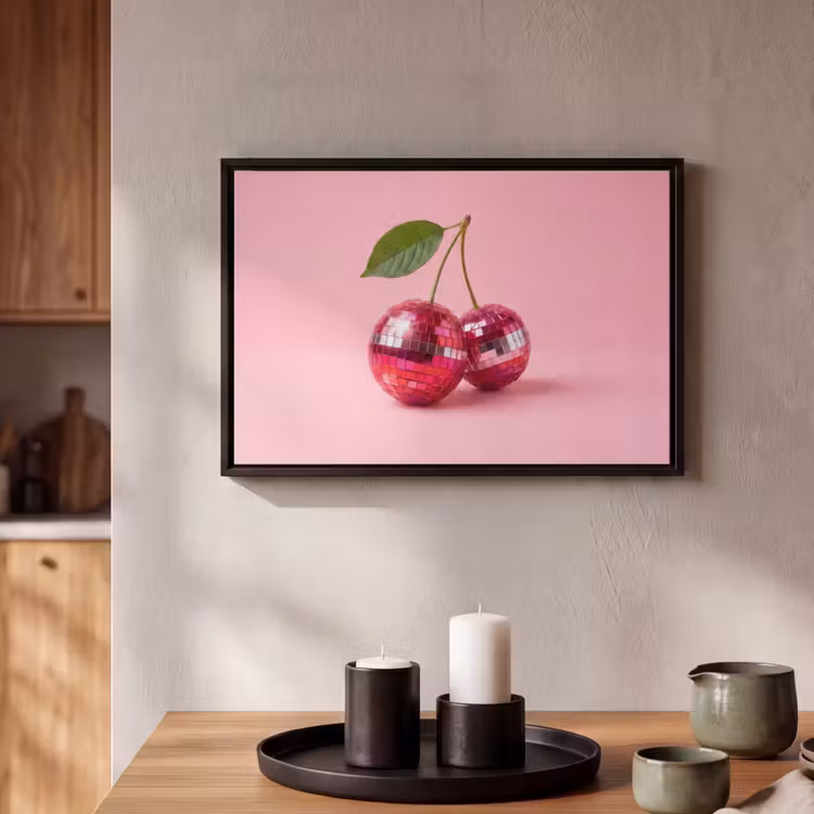 Canvas met lijst - Disco - Kersen - Roze — 2