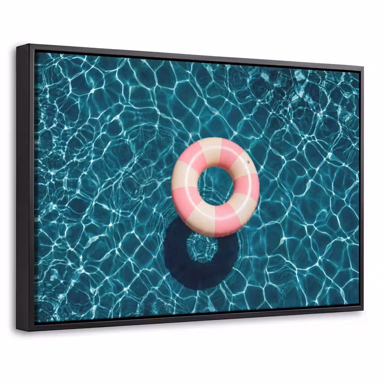 Canvas met lijst - Drijvend - Zwemband - Water — 1