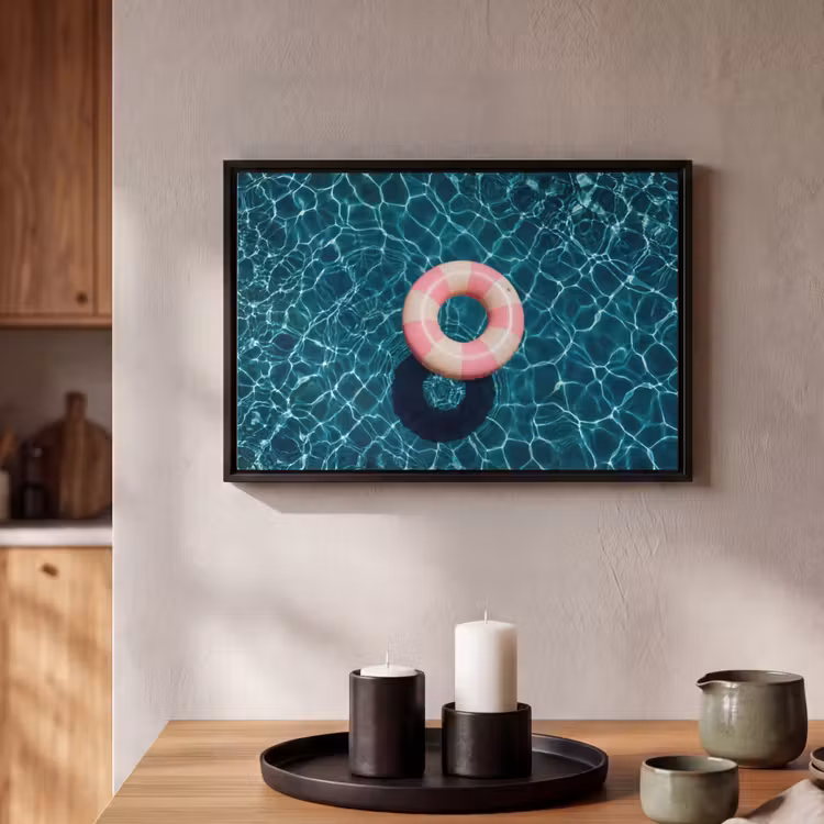 Canvas met lijst - Drijvend - Zwemband - Water — 2