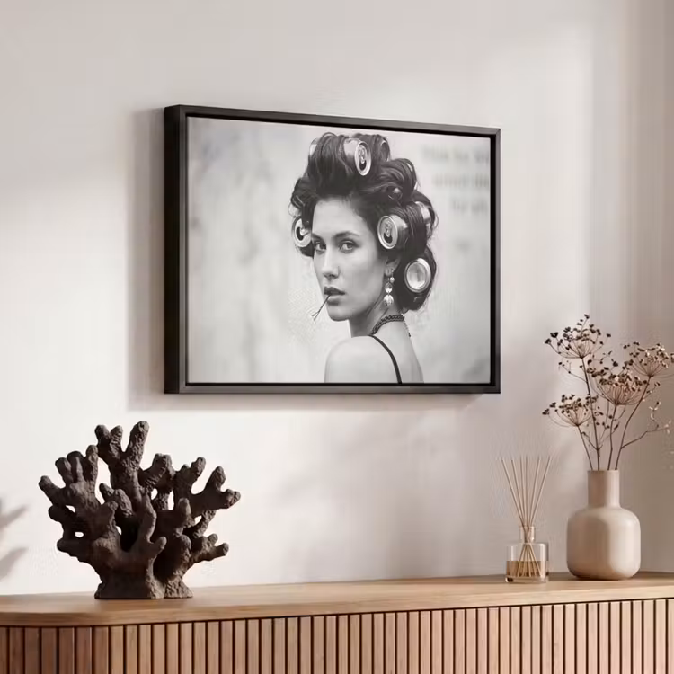 Canvas met lijst - Edgy - Vrouw - Zwart - Wit — 6