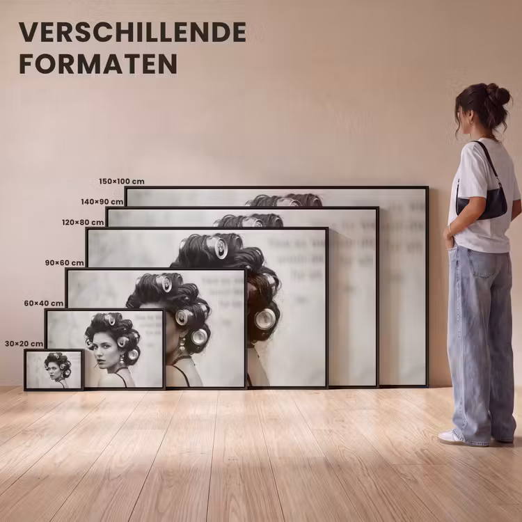 Canvas met lijst - Edgy - Vrouw - Zwart - Wit — 7