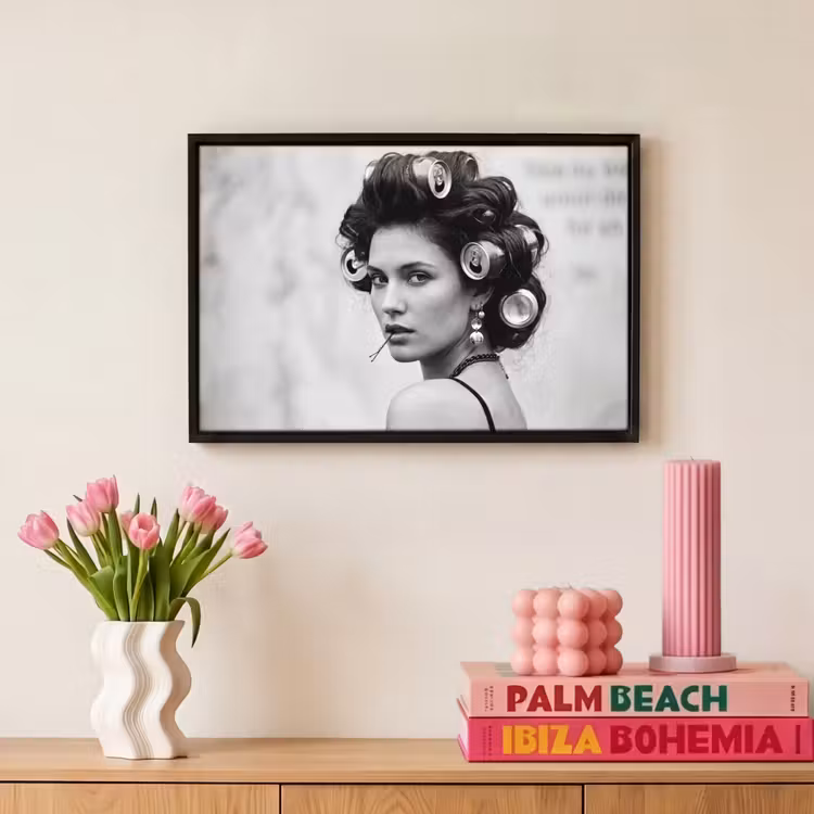 Canvas met lijst - Edgy - Vrouw - Zwart - Wit — 8