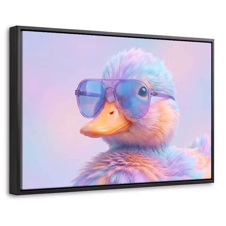 Canvas met lijst - Eend - bril - Pastel — 1