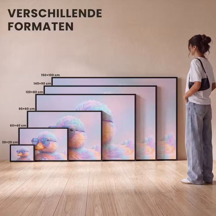 Canvas met lijst - Eend - bril - Pastel — 7