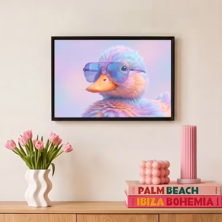 Canvas met lijst - Eend - bril - Pastel — 8