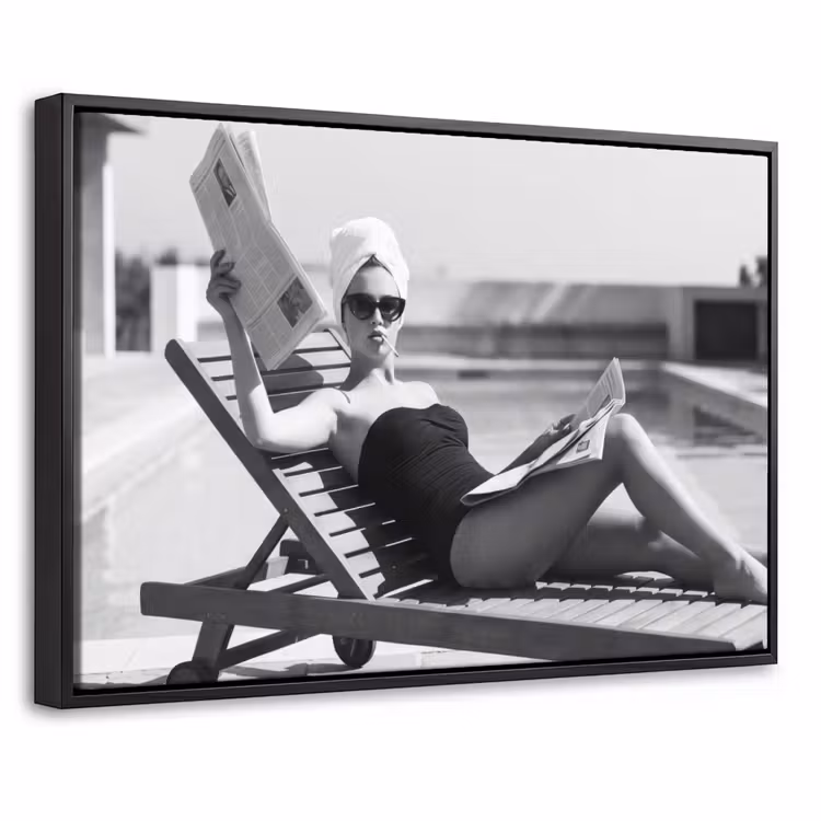 Canvas met lijst - Glamour - Modern - Zwart - Wit — 1