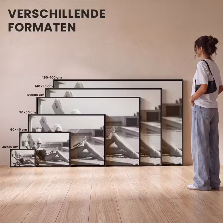 Canvas met lijst - Glamour - Modern - Zwart - Wit — 7