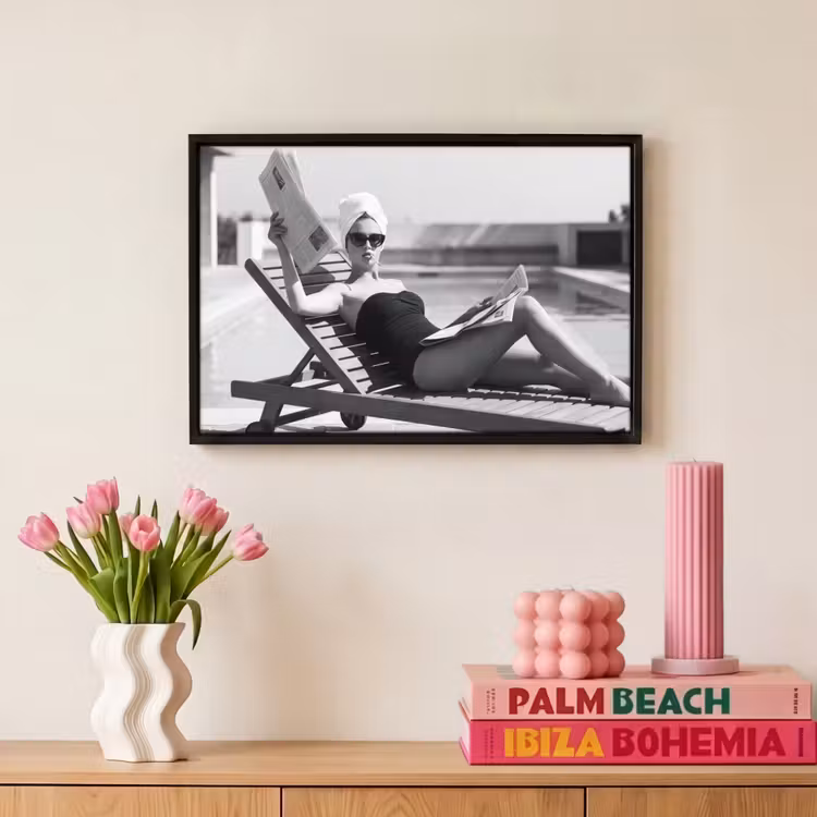 Canvas met lijst - Glamour - Modern - Zwart - Wit — 8