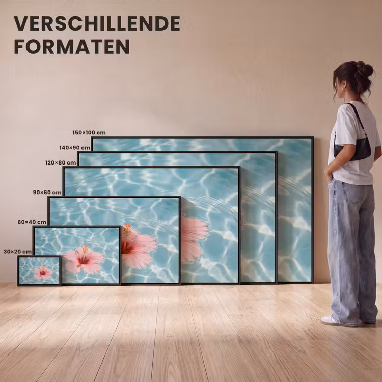 Canvas met lijst - Hibiscus - Water - Roze — 7