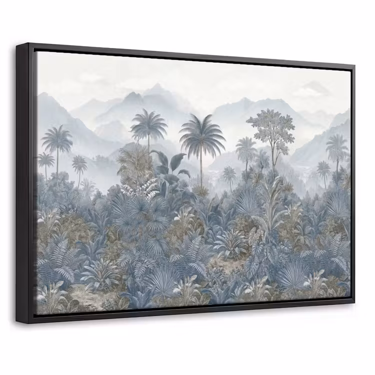 Canvas met lijst - Jungle - Landschap - Blauw — 1