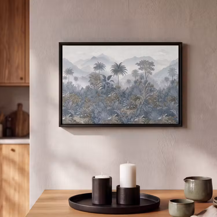 Canvas met lijst - Jungle - Landschap - Blauw — 2