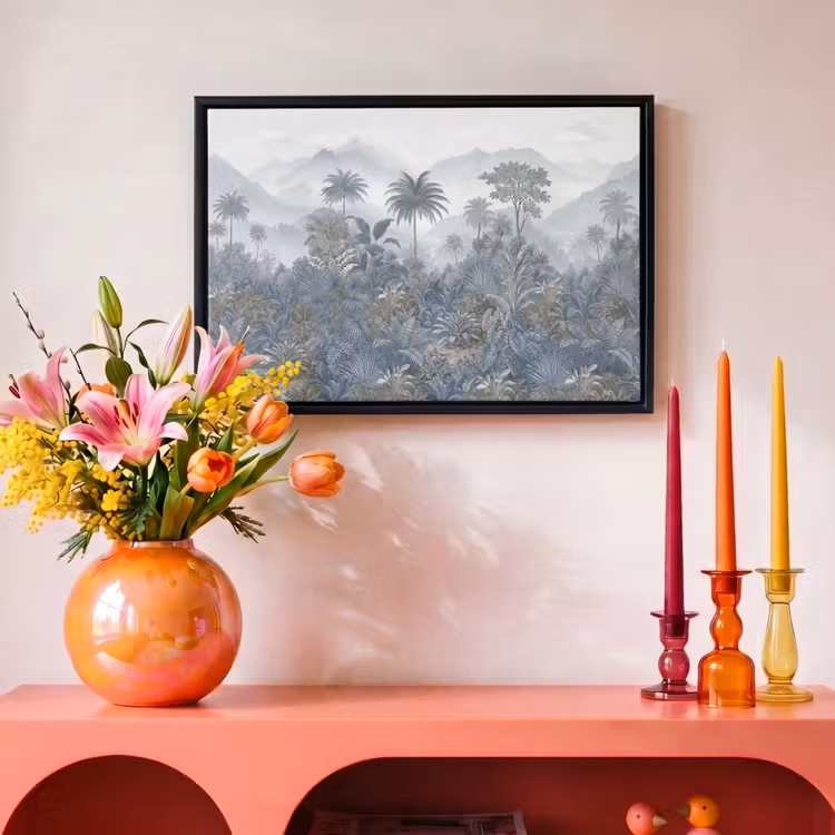 Canvas met lijst - Jungle - Landschap - Blauw — 4