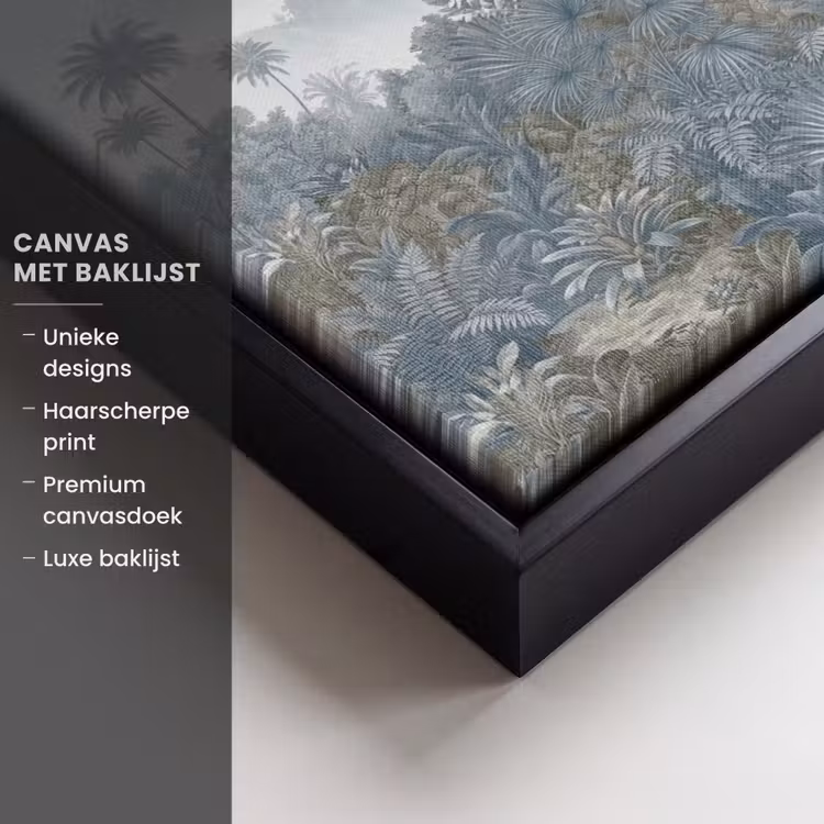 Canvas met lijst - Jungle - Landschap - Blauw — 5