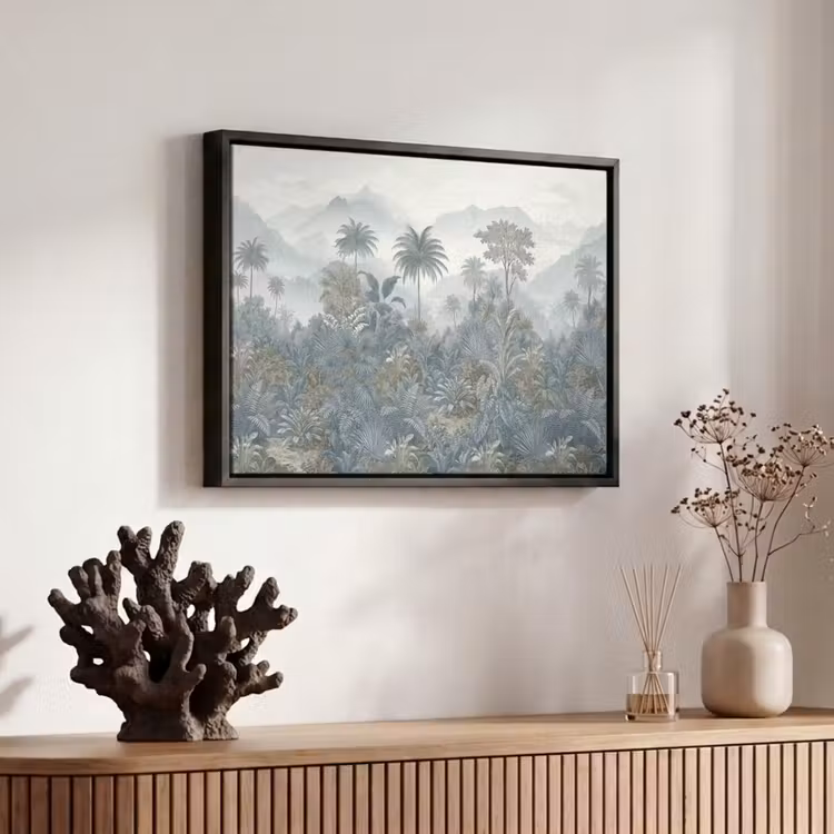 Canvas met lijst - Jungle - Landschap - Blauw — 6