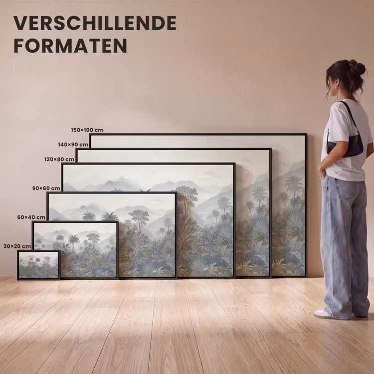 Canvas met lijst - Jungle - Landschap - Blauw — 7