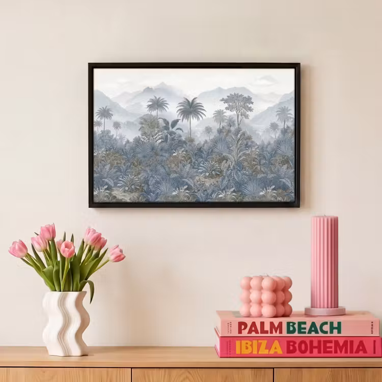 Canvas met lijst - Jungle - Landschap - Blauw — 8