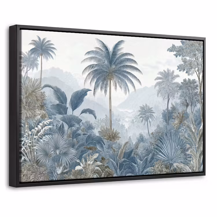 Canvas met lijst - Jungle - Modern - Blauw - Groen — 1