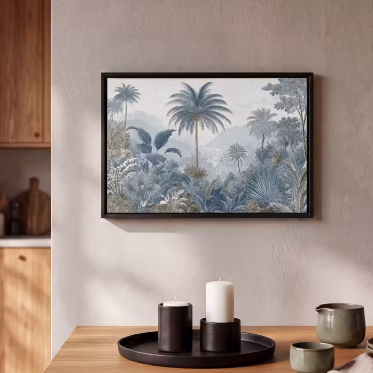 Canvas met lijst - Jungle - Modern - Blauw - Groen — 2
