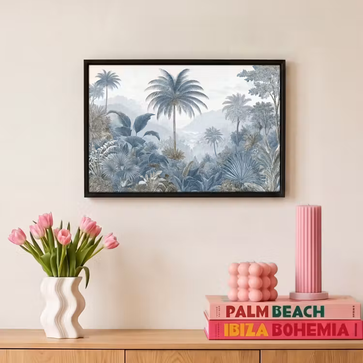 Canvas met lijst - Jungle - Modern - Blauw - Groen — 8