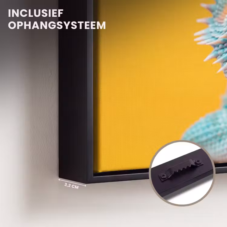 Canvas met lijst - Kameleon - Kauwgom - Kleurrijk — 3