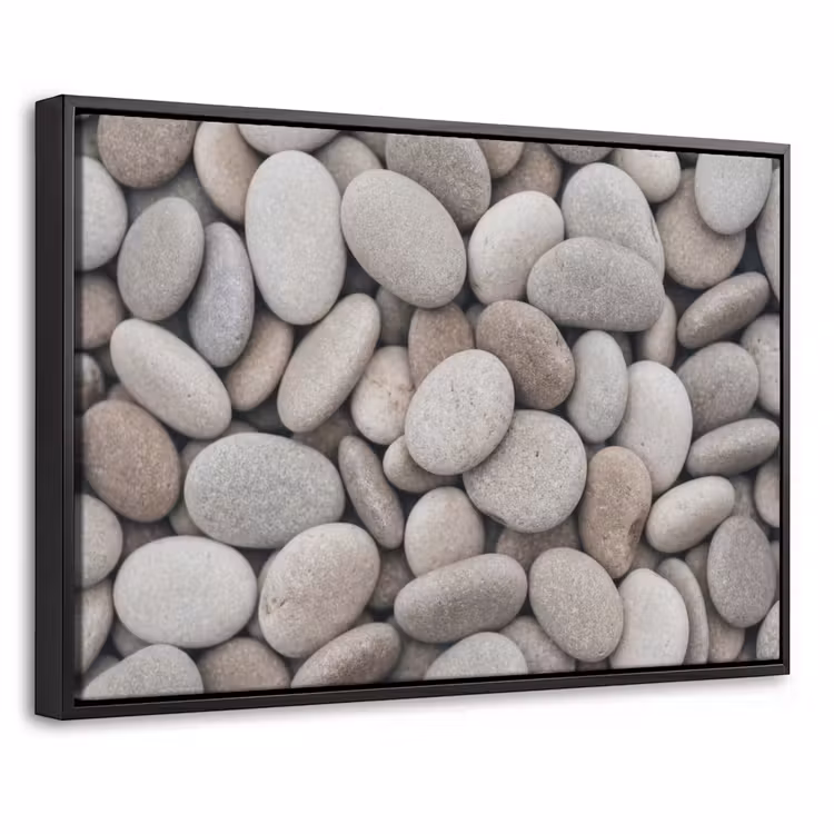 Canvas met lijst - Kiezels - Stenen - Grijs — 1