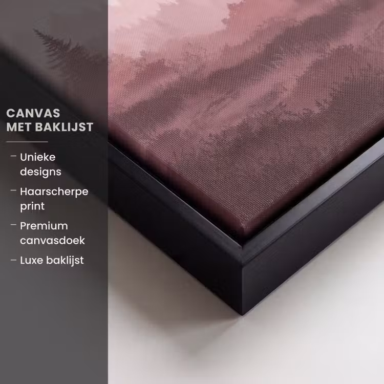 Canvas met lijst - Landschap - Mistig - Roze — 5