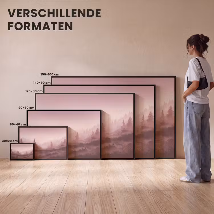 Canvas met lijst - Landschap - Mistig - Roze — 7