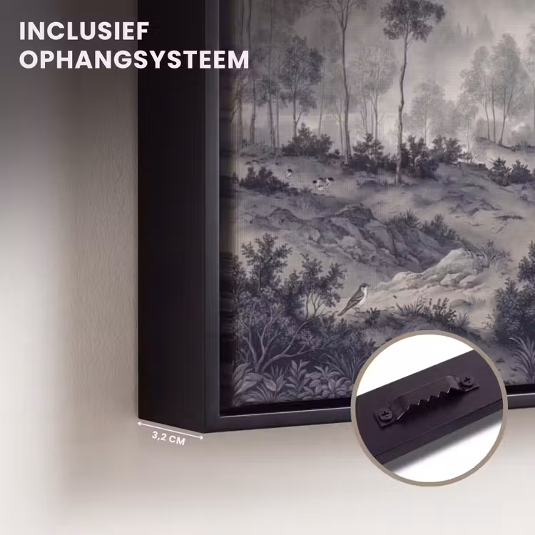 Canvas met lijst - Mistig - Berglandschap - Illustratie — 3