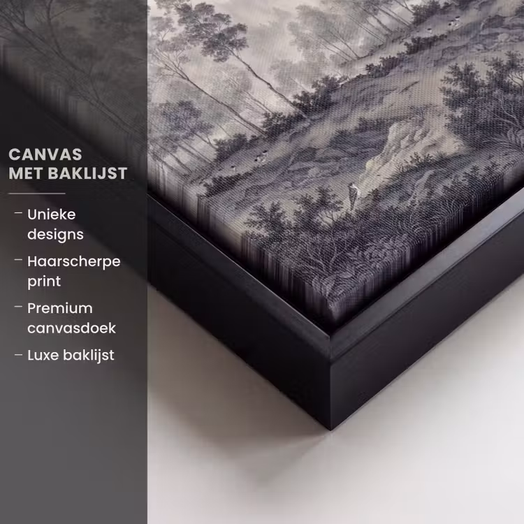 Canvas met lijst - Mistig - Berglandschap - Illustratie — 5