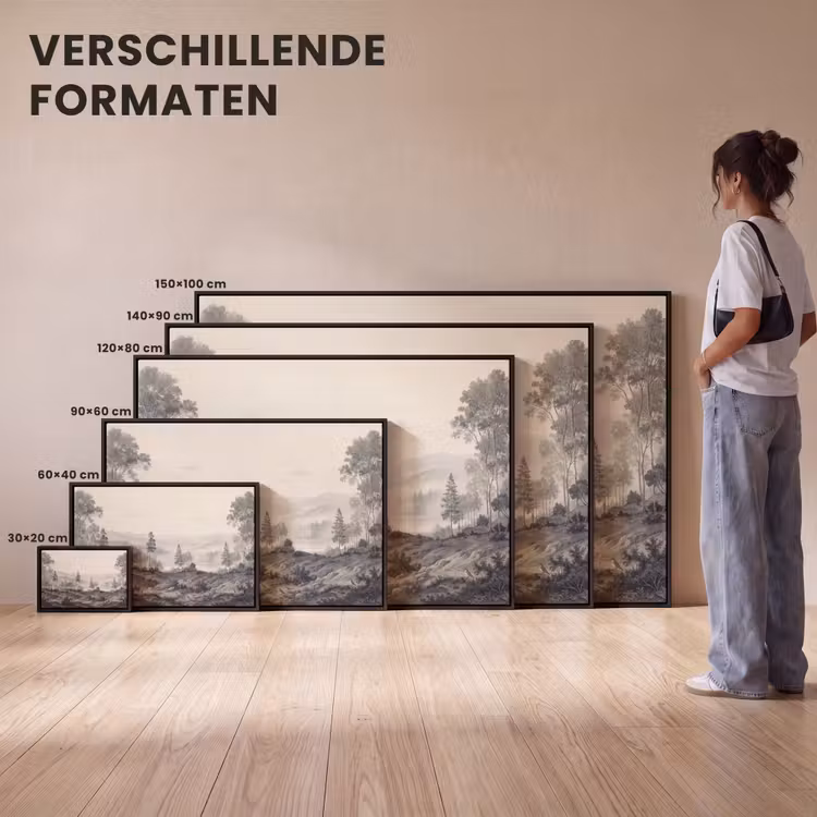 Canvas met lijst - Mistig - Berglandschap - Illustratie — 7