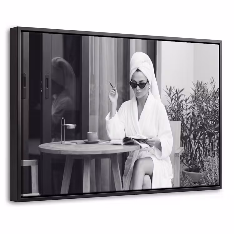 Canvas met lijst - Modern - Vrouw - Zwart - Wit — 1
