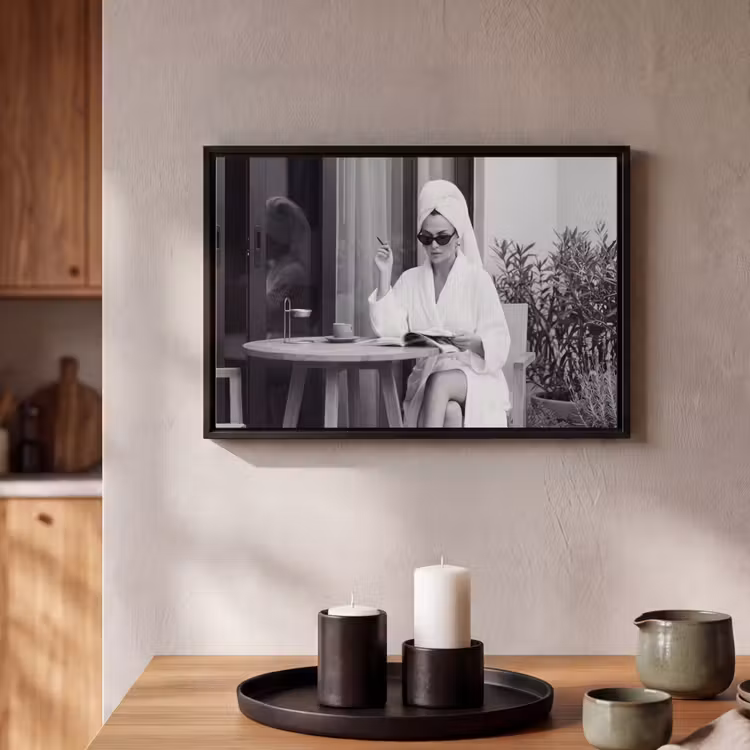 Canvas met lijst - Modern - Vrouw - Zwart - Wit — 2