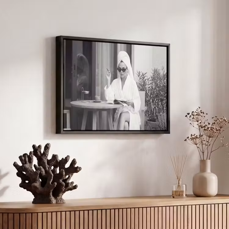 Canvas met lijst - Modern - Vrouw - Zwart - Wit — 6