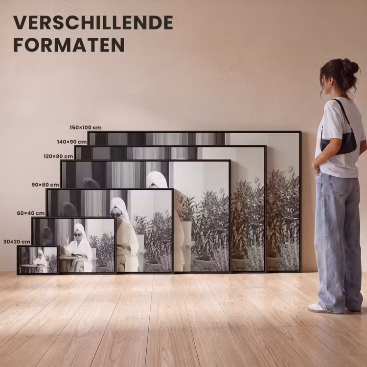 Canvas met lijst - Modern - Vrouw - Zwart - Wit — 7